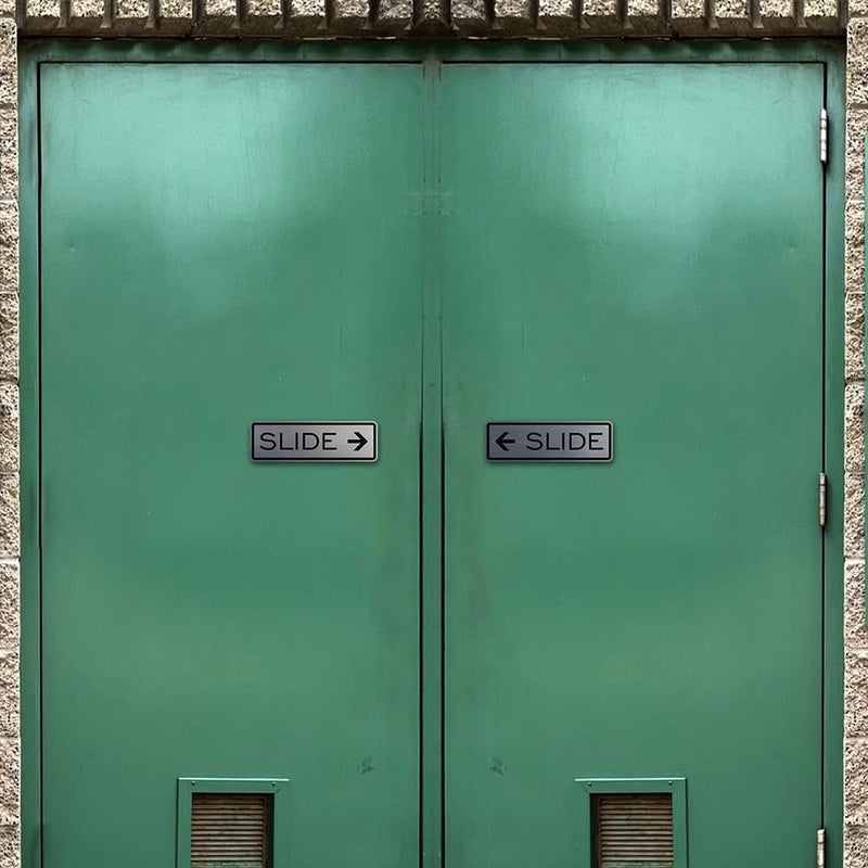 All Quality Classic Slide Door Sign - Silver - Medium (1 Pack) - Image 5